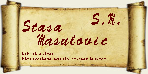Staša Mašulović vizit kartica